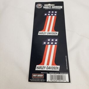 Harley-Davidson Red White Blue Flag Decal Stickers (2) NWT
